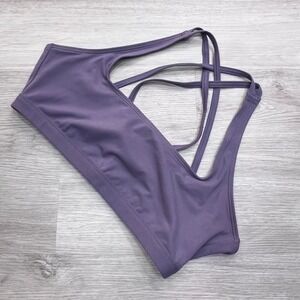 Everyday Yoga Women XL Purple Strappy Criss Cross Back Sports Bra YT039